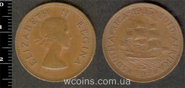 Coin South Africa 1/2 penny 1953