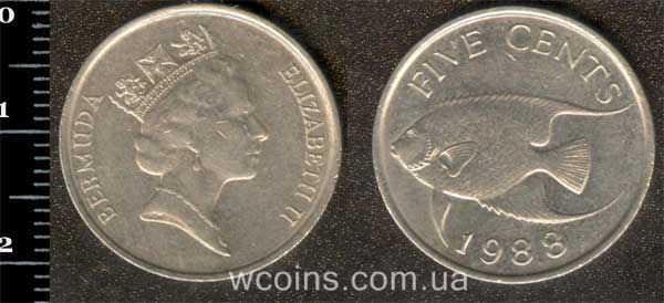 Монета Бермудські Острови 5 центів 1988