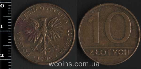 Монета Польща 10 злотих 1990