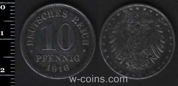Монета Німеччина 10 пфенігів 1916