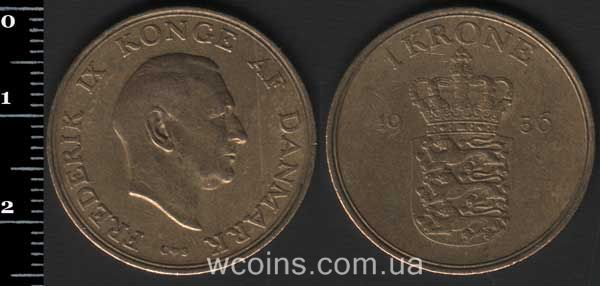 Coin Denmark 1 krone 1956