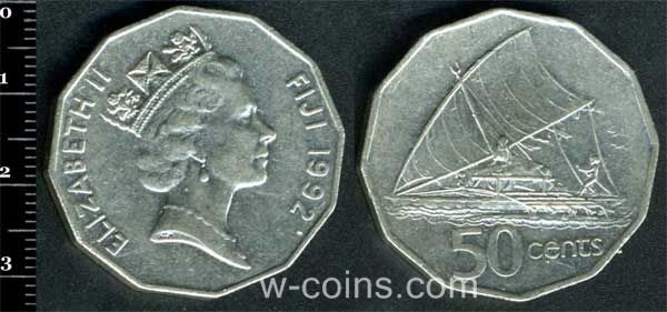 Coin Fiji 50 cents 1992
