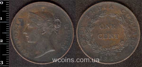 Монета Стрейтс - Сетлментс 1 цент 1845