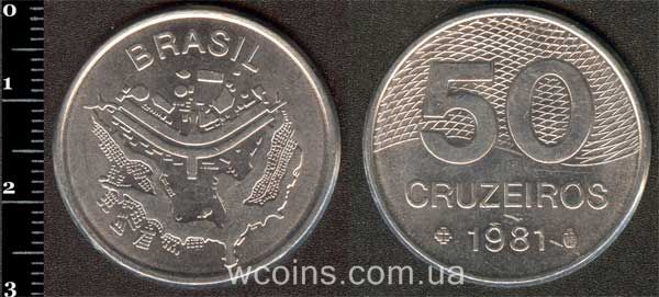 Монета Бразілія 50 крузейро 1981
