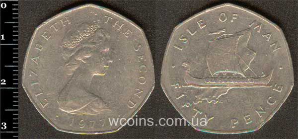 Монета Мен 50 пенсів 1977