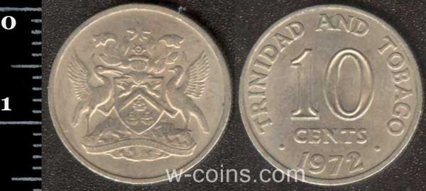 Монета Трінідад і Тобаґо 10 центів 1972