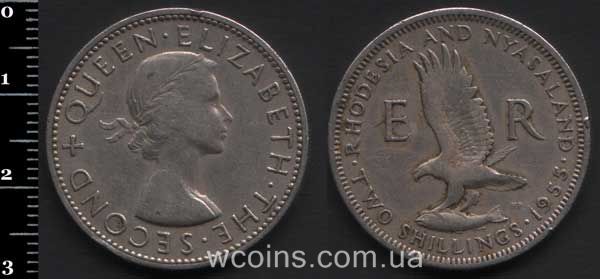 Coin Rhodesia and Nyasaland 2 shillings 1955