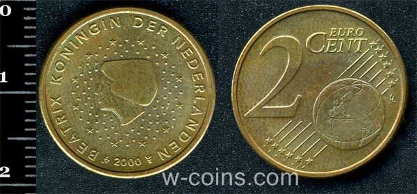 Монета Нідерланди 2 євро цента 2000