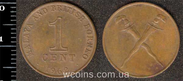 Монета Малайзія 1 цент 1962