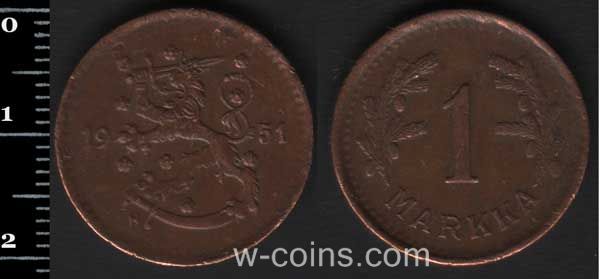 Монета Фінляндія 1 марка 1951