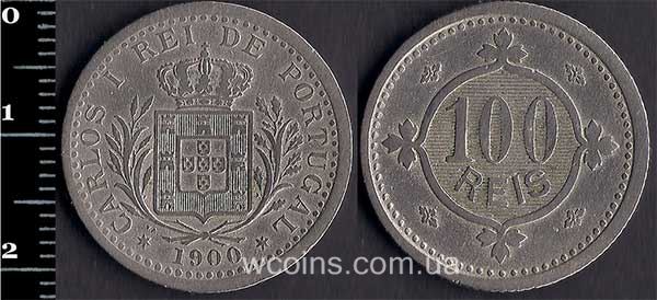 Coin Portugal 100 reis 1900