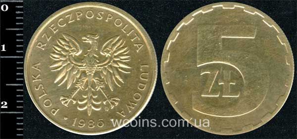 Монета Польща 5 злотих 1986