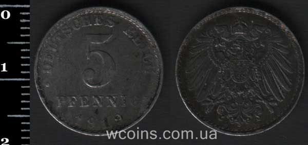 Монета Німеччина 5 пфенігів 1919