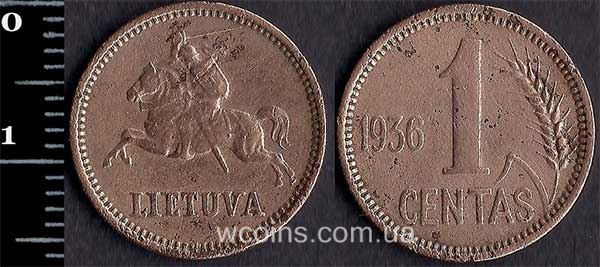 Монета Литва 1 цент 1936