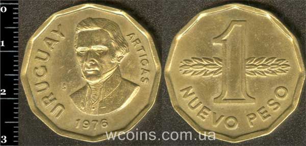 Монета Уругвай 1 новий песо 1976