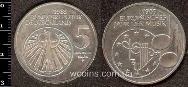 Монета Німеччина 5 марок 1985