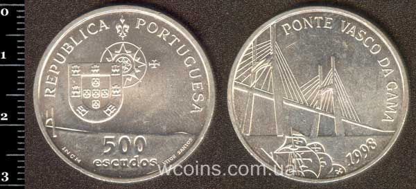 Монета Портуґалія 500 ескудо 1998