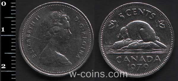 Монета Канада 5 центів 1979