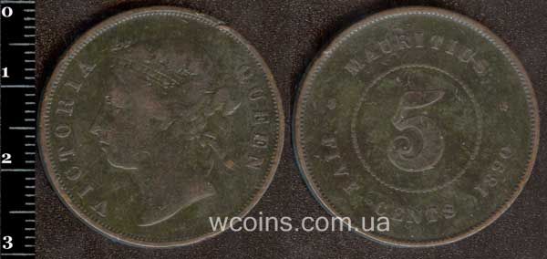 Coin Mauritius 5 cents 1890