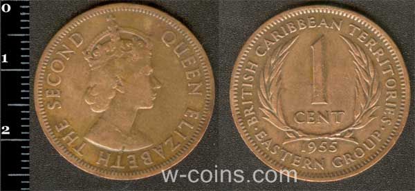 Монета Східнокарибські держави 1 цент 1955