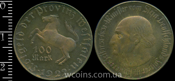 Монета Німеччина - нотгельди 1914 - 1924 100 марок 1922