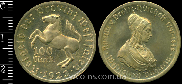 Монета Німеччина - нотгельди 1914 - 1924 100 марок 1923