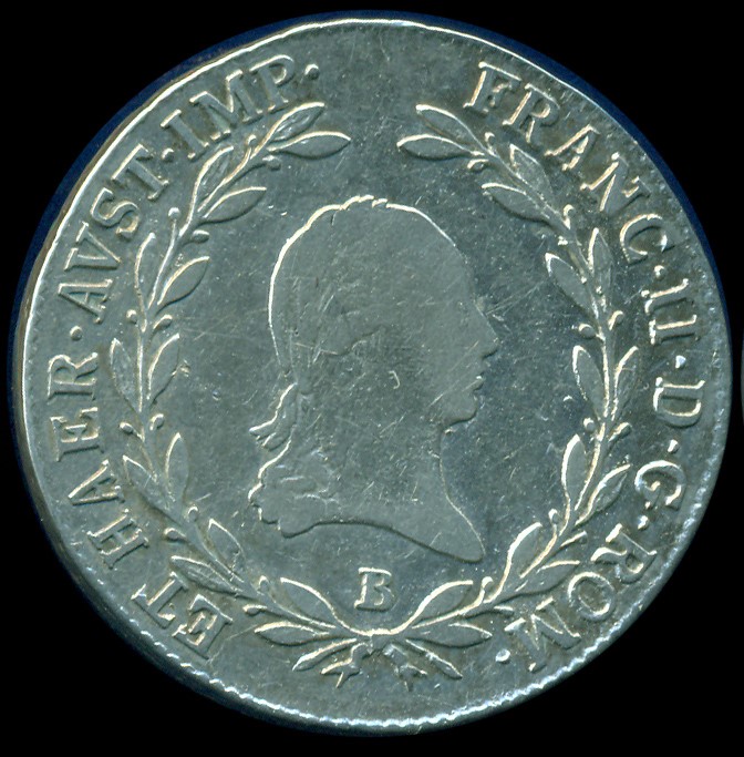 Монета Австрія 20 крейцерів 1806 аверс